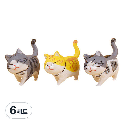 월드크린 산책 고양이 피규어 1세대 A타입 세트, 6세트