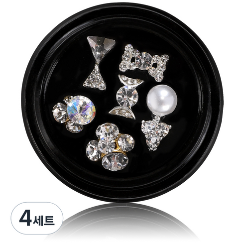 엔비키덜트 10 실버 네일스톤 6종 세트 M02B90, 혼합 색상, 4세트