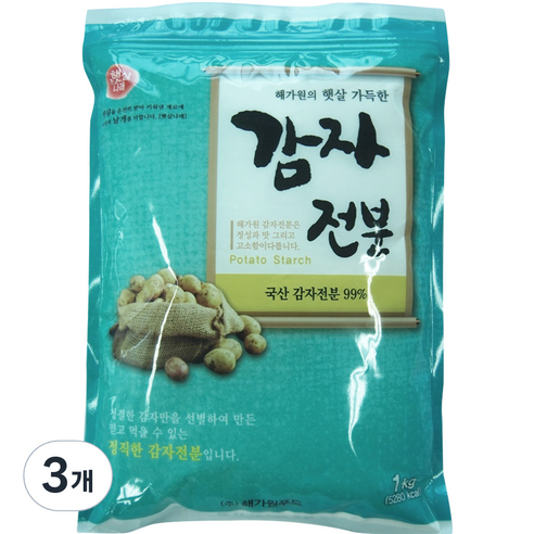 해가원 감자 전분, 1kg, 3개