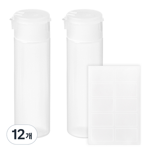 코멧 똑딱이 소분 용기 50ml, 투명, 12개