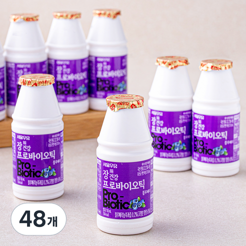 서울우유 장건강 프로바이오틱 요구르트 블루베리, 150ml, 48개