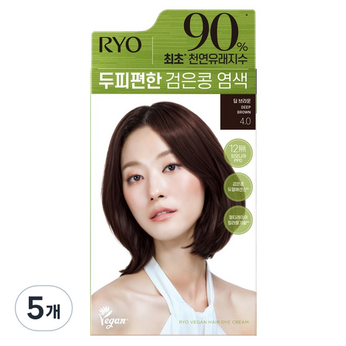 려 두피편한 검은콩 염모제 4.0 120g, 5개