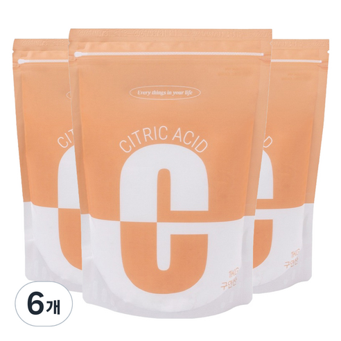 비즐리 프리미엄 구연산, 1kg, 6개