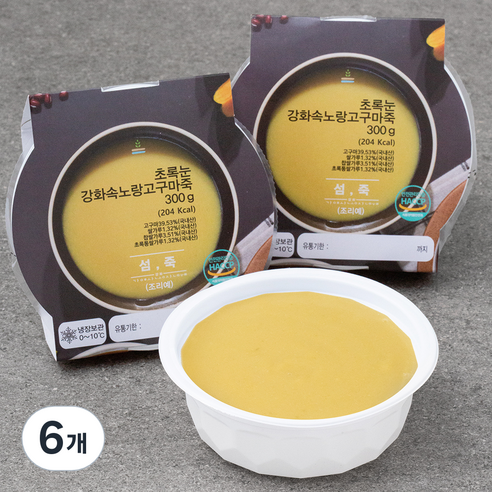 섬죽 초록눈 강화속노랑고구마죽, 300g, 6개