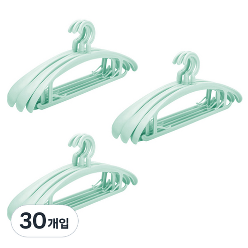 블럭마트 파스텔 2in1 옷걸이, 그린, 30개