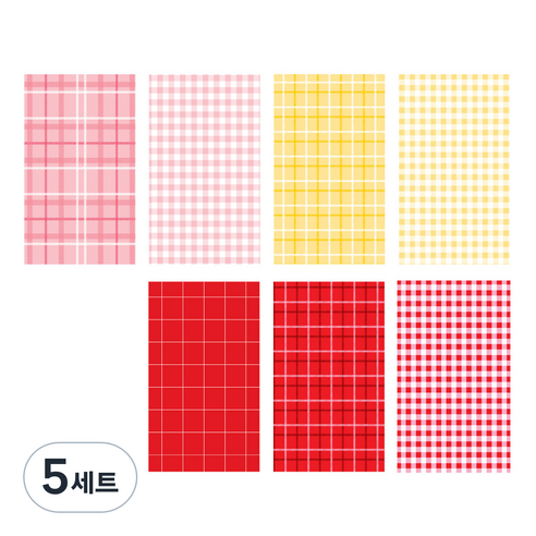 아이씨엘디자인 다꾸 배경 메모지 플레인 체크 7종 x 10p 세트, C, 5세트
