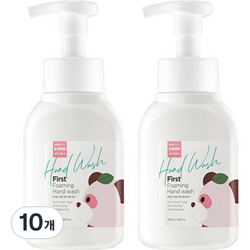 케이맘 유아용 처음 포밍 핸드워시 290ml, 파우더향, 10개