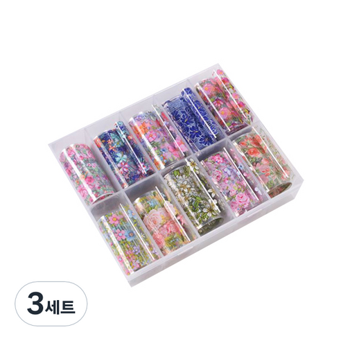 네일아트 플라워필름 KE_01_13 10종 세트, 혼합색상, 3세트
