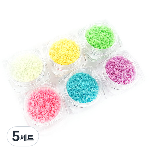 퍼니네일 야광석글리터 6종세트, 혼합 색상, 5세트