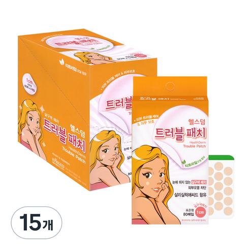 헬스덤 티트리 트러블 패치 살구색, 80개입, 15개
