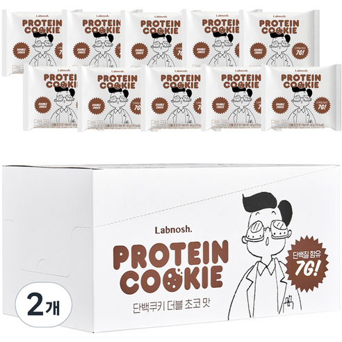 랩노쉬 단백쿠키 더블초코, 400g, 2개