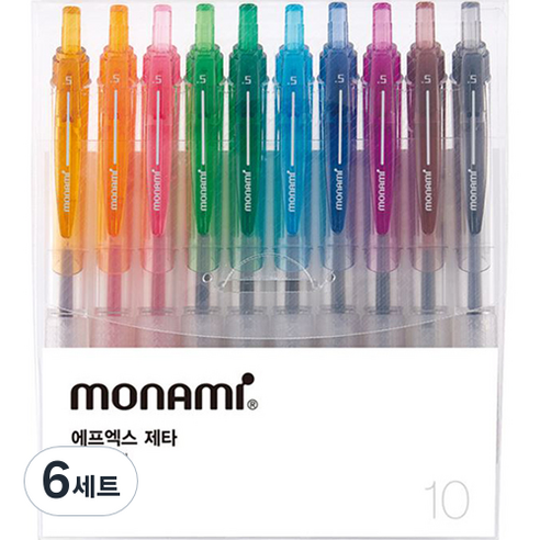 모나미 FX ZETA 볼펜 0.5mm 10종 세트, 혼합색상, 6세트