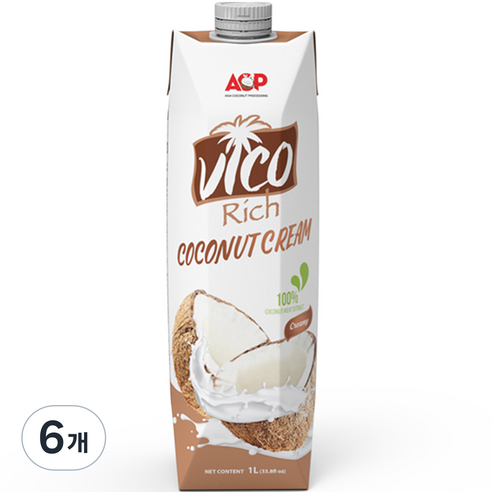 허니트리 비코리치 코코넛 크림, 1000ml, 6개