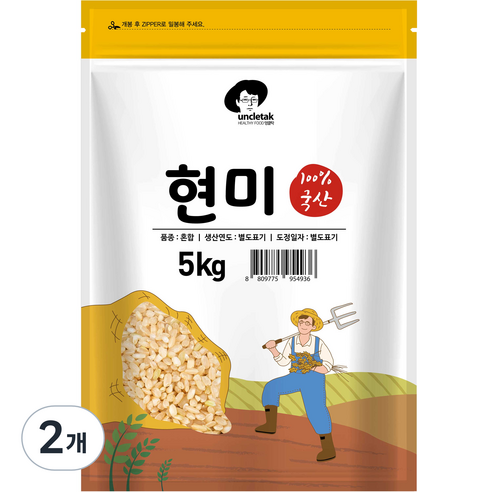엉클탁 국산 현미, 5kg, 2개