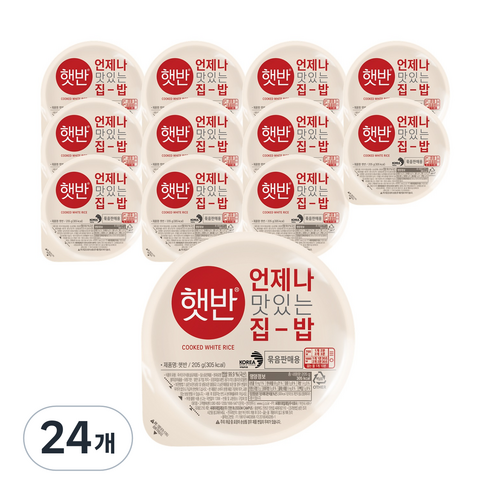 햇반 백미밥, 205g, 24개