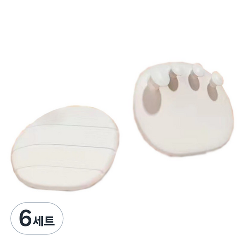 제이케이 자세교정 엄지 외반 발바닥 운동 아치 트레이너 양쪽착용 세트 화이트, 6세트
