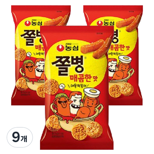 쫄병스낵 매콤한맛, 82g, 9개