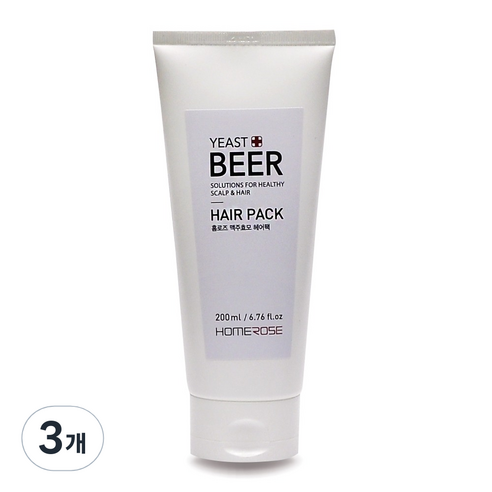 홈로즈 맥주효모 헤어팩, 200ml, 3개