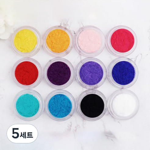 트렌드 벨벳 네일 글리터 대 12종 세트, 5세트, 혼합색상
