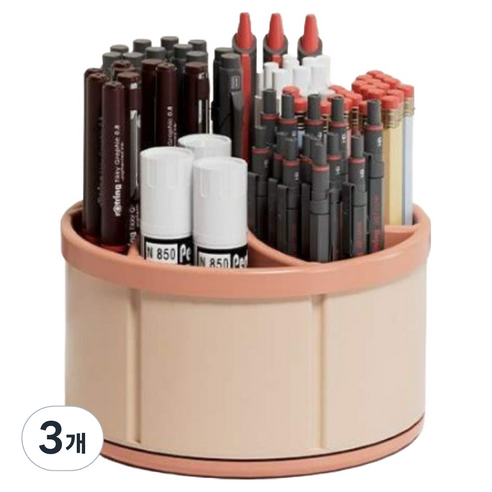 캐시리치 360도 회전 데스크 오거나이저 12 x 8 cm, 핑크, 3개
