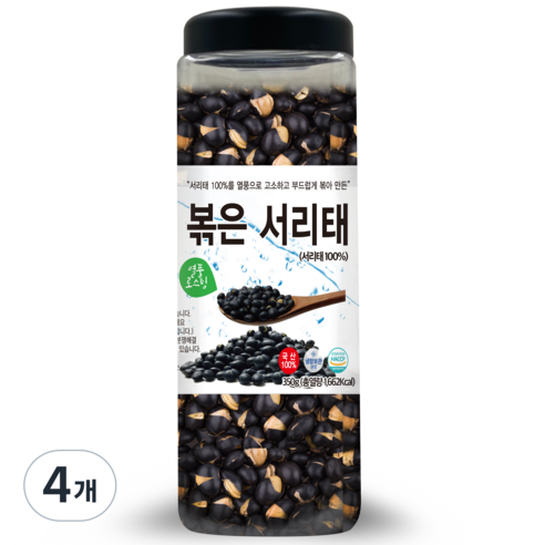 대구농산 열풍로스팅 볶은 서리태 통, 350g, 4개