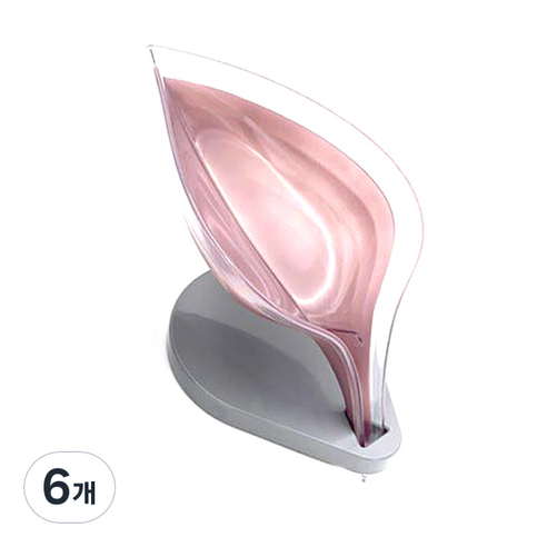 나뭇잎 비누 받침, 다크핑크, 6개