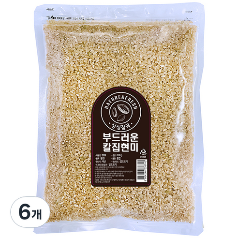 싱싱잡곡 부드러운 칼집 현미, 800g, 6개