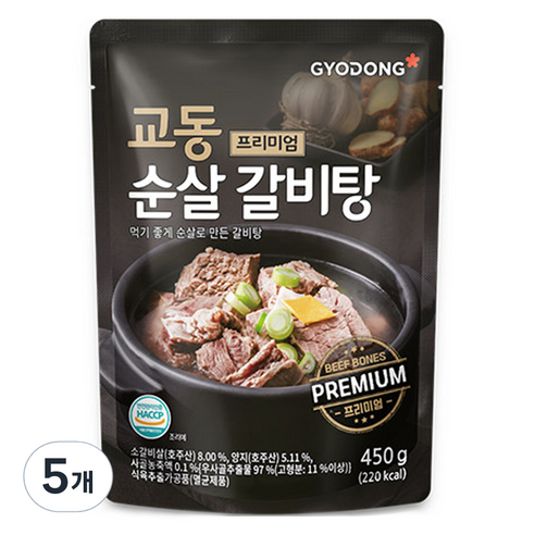 교동식품 프리미엄 순살 갈비탕, 450g, 5개