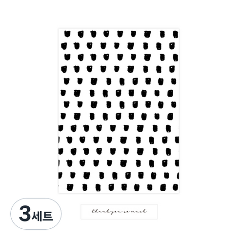 도나앤데코 드로잉 아를 기프트 페이퍼백 20p + 투명 땡큐소머치 스티커 20p, 혼합색상, 3세트
