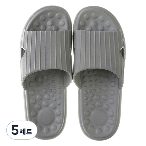 언헤브 부드러운 경량 지압 슬리퍼 265, 07 그레이, 5세트