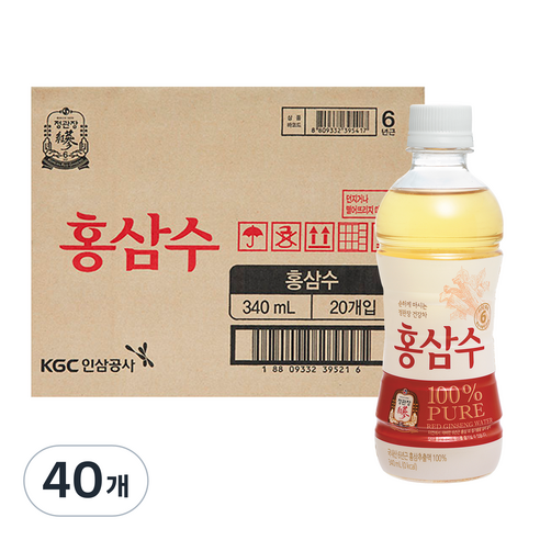 정관장 홍삼수, 340ml, 40개