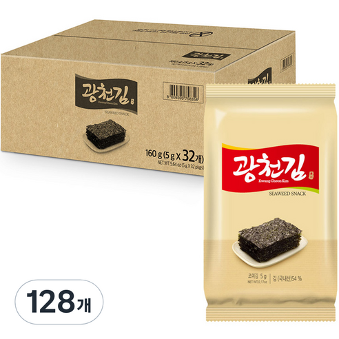 광천김 도시락 김, 5g, 128개