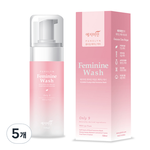 예지미인 퓨어린 마일드 페미닌워시 여성청결제, 150ml, 5개