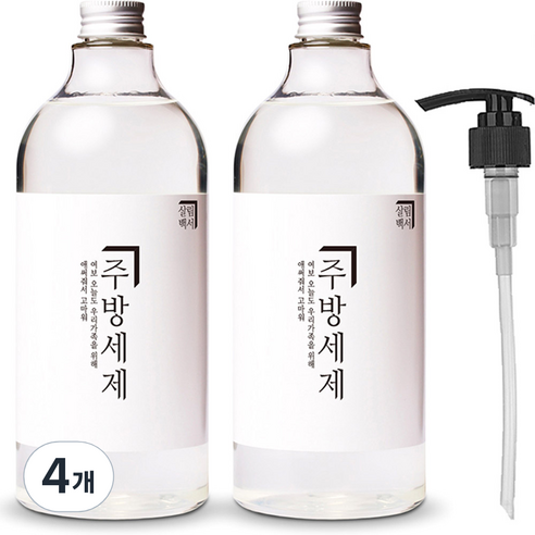 살림백서 주방세제 자몽향 + 전용펌프 세트, 1L, 4개