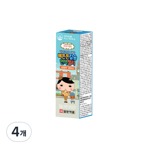 일양약품 엉덩이탐정 뼈튼튼 칼슘 면역젤리 7p, 140g, 4개