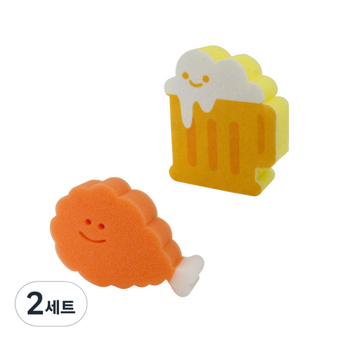 치맥 스펀지 수세미 2종 세트, 2세트