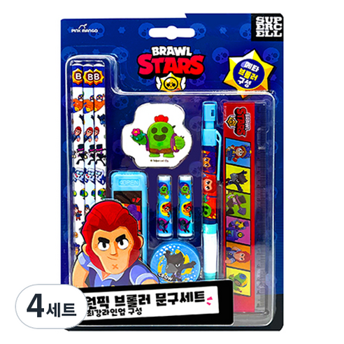 브롤스타즈 원픽 브롤러 문구세트, 랜덤발송, 4세트