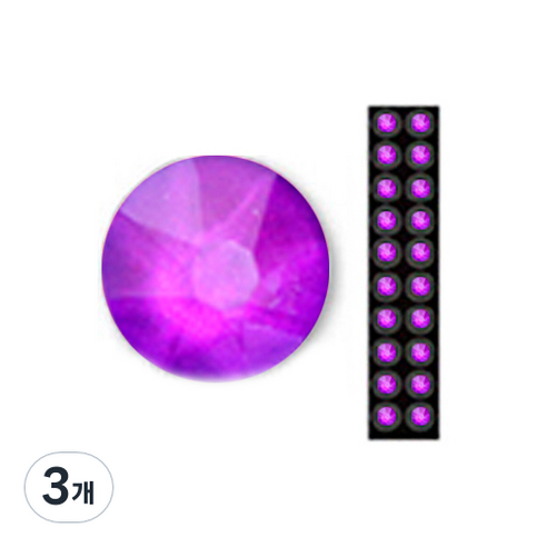 와사비네코 미미츠보 쥬얼리 귀지압패치 M 3.0mm 20p, 네온퍼플, 3개