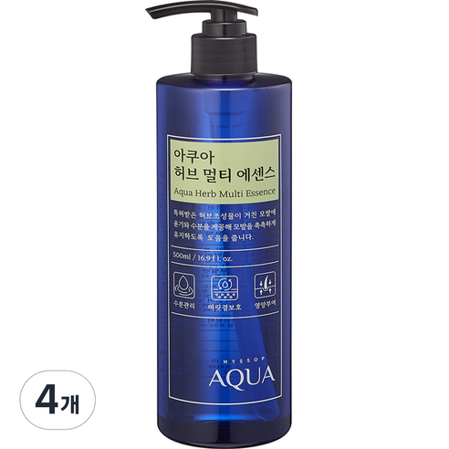 히솝 아쿠아 허브 멀티 헤어 에센스, 4개, 500ml