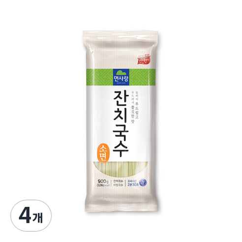면사랑 잔치국수 소면, 900g, 4개