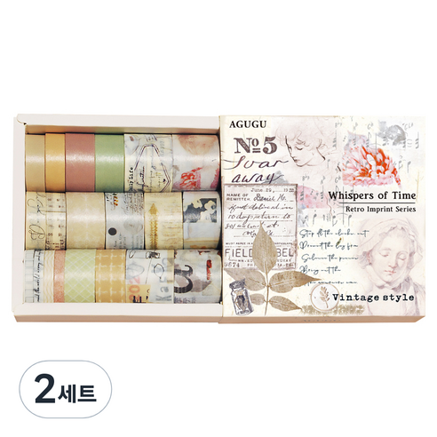 동아피엠에스 DIY 레트로 마스킹 데코테이프 20종 세트, 시간의 속삭임, 2세트