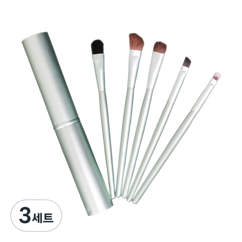 데이러빗 쉘 케이스 메이크업 브러쉬 5종 세트, 민트, 3세트