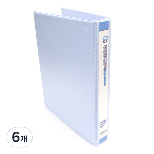 알파 투명 D링 바인더 A4 3공 3cm, 혼합 색상, 6개