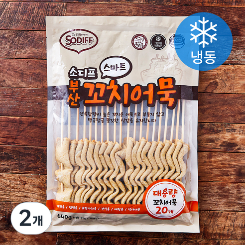소디프 스마트 부산 꼬치어묵 (냉동), 640g, 2개