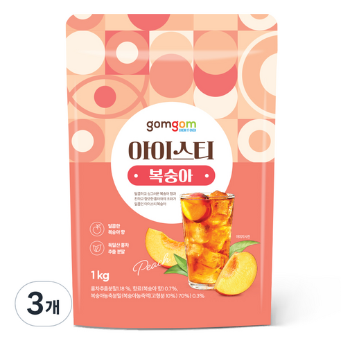 곰곰 아이스티 복숭아, 1kg, 1개입, 3개