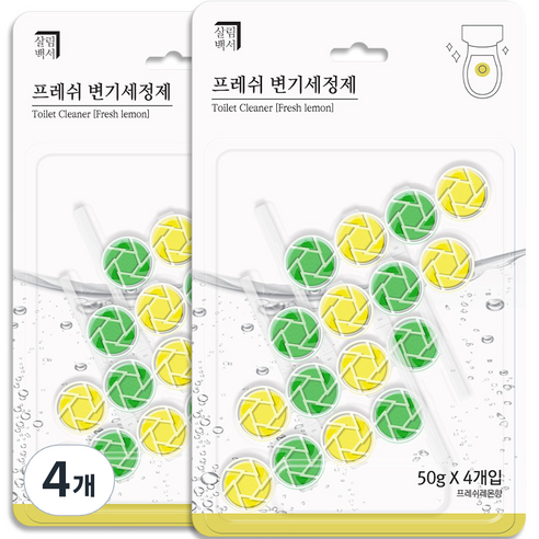 살림백서 프레쉬 변기 세정제 레몬향 4p, 200g, 4개