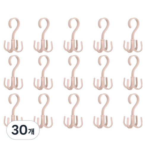 오마땅 네발후크 다용도 회전걸이, 핑크색, 30개