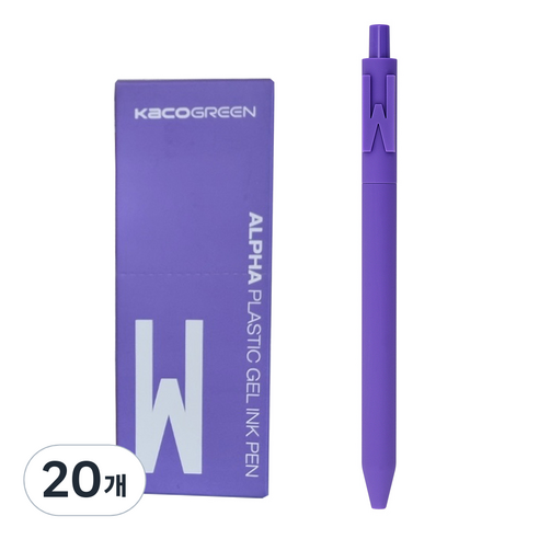 카코 알파 소프트 중성 젤펜 0.5mm, 알파벳 W, 20개