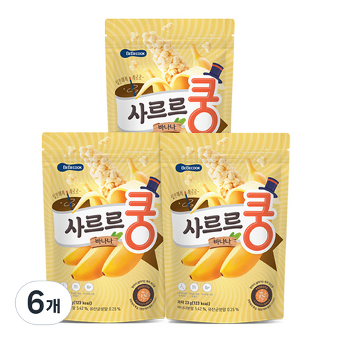 베베쿡 사르르쿵 과자, 바나나, 23g, 6개