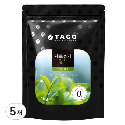 타코 제로슈가 말차 파우더, 1kg, 5개, 1개입